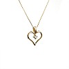 Gold or Platinum Heart Pendant with Diamond pan867