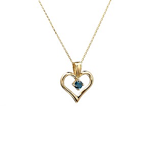 Heart pendant pan867db in Gold or Platinum with Blue Diamond