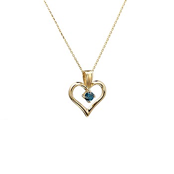 Heart pendant pan867db in Gold or Platinum with Blue Diamond