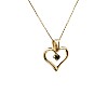 Heart pendant pan867dn in Gold or Platinum with Black Diamond