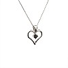 Heart pendant pan867dn in Gold or Platinum with Black Diamond