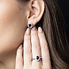 Complete Set Kate Middleton Ring Earrings and Pendant in Gold with Sapphires and Natural Diamonds set055SfDi