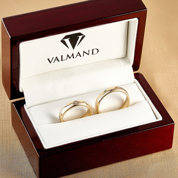 Wedding rings v015 in Gold or Platinum with Diamond