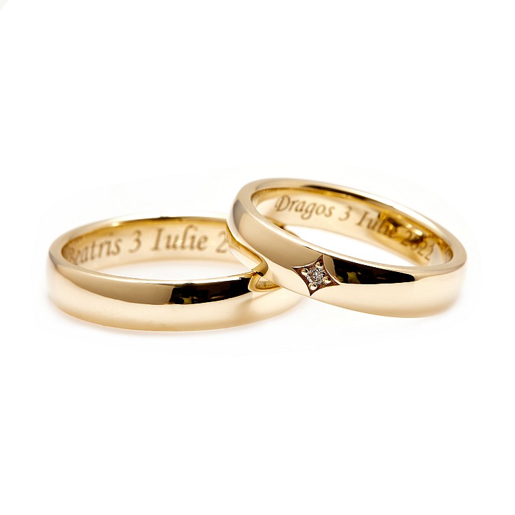 Wedding rings v015 in Gold or Platinum with Diamond