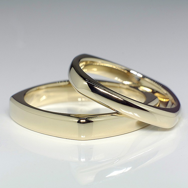 Wedding rings v025 Princess in Gold