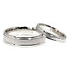 Two-tone gold wedding rings with Matt Sandblasted finish v0481.1