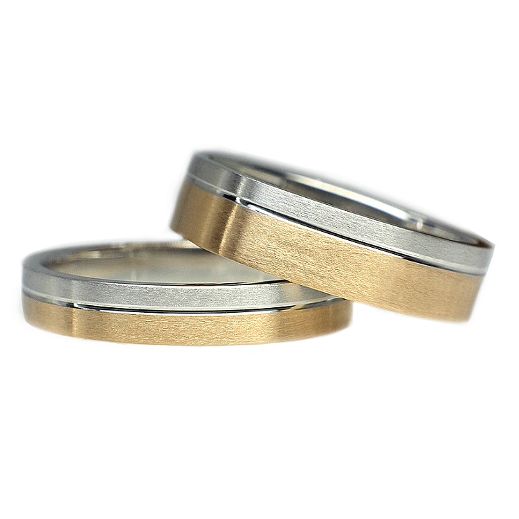 Wedding rings v0522 in Two Gold Colors