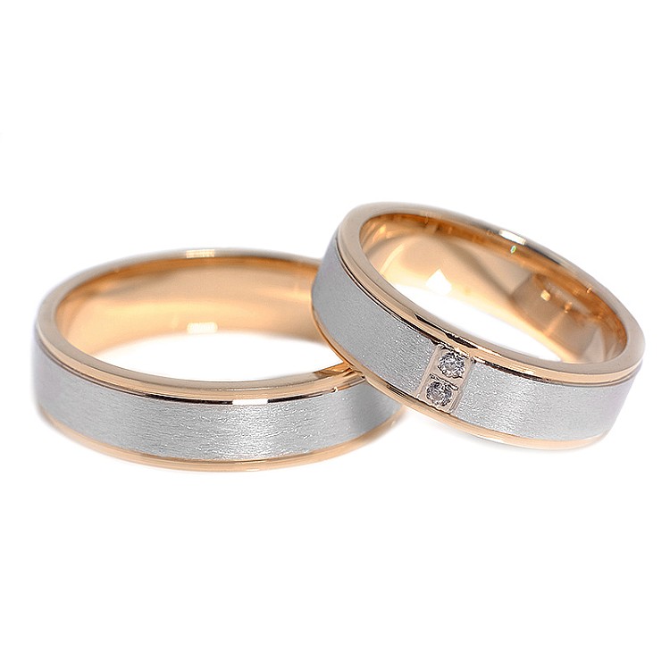 Wedding rings v056 in Gold with Diamonds