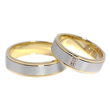 Wedding rings v056 in Gold with Diamonds