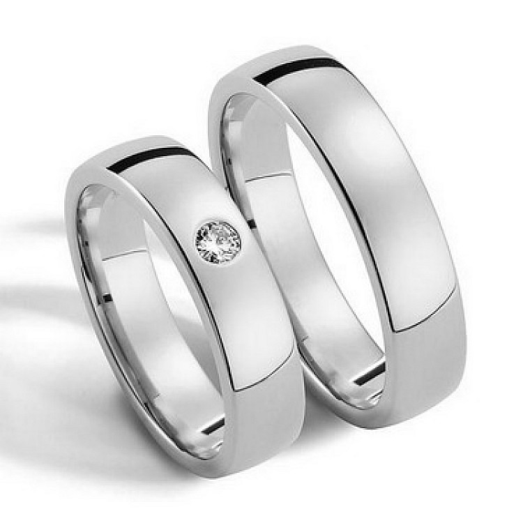 Wedding rings v065 in Gold or Platinum with Diamond