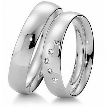 Wedding rings v074 in Gold or Platinum with Diamonds