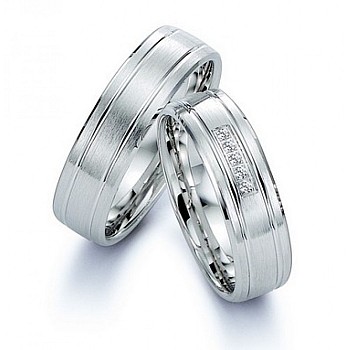 Wedding rings v078 in Gold or Platinum with Diamonds