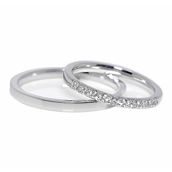 Platinum Wedding Rings with Diamonds vp079