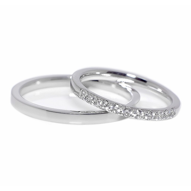 Wedding rings v079 in Gold or Platinum with Diamonds