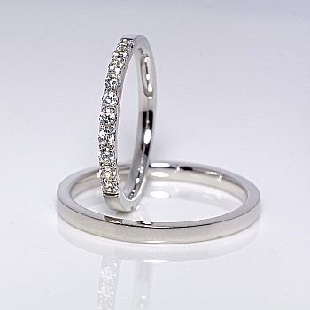 Platinum Wedding Rings with Diamonds vp079