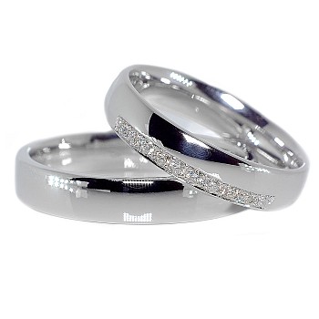 Wedding rings v080 in Gold or Platinum with Diamonds