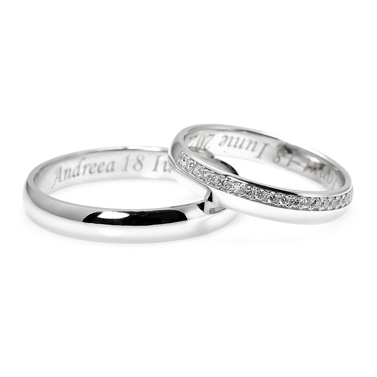 Classic Wedding Rings vp0801 in Platinum with Diamonds