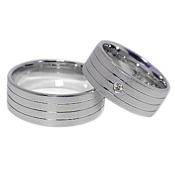 Wedding rings v082 in Gold or Platinum with Diamond