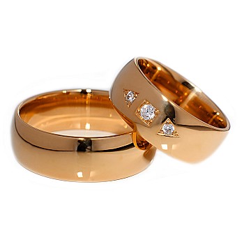 Wedding rings v098 in Gold or Platinum with Diamonds