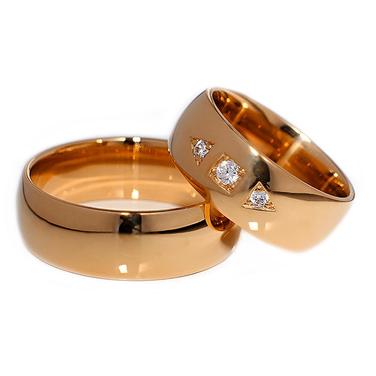 Wedding rings v098 in Gold or Platinum with Diamonds