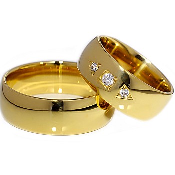 Wedding rings v098 in Gold or Platinum with Diamonds