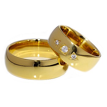 Wedding rings v098 in Gold or Platinum with Diamonds