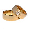 Wedding rings v100 in Gold or Platinum with Diamonds