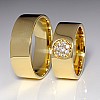 Wedding rings v100 in Gold or Platinum with Diamonds