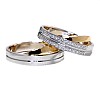 Wedding rings v1022 in two colors of gold or platinum with diamonds