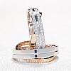 Wedding rings v1022 in two colors of gold or platinum with diamonds