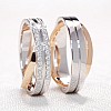 Wedding rings v1022 in two colors of gold or platinum with diamonds