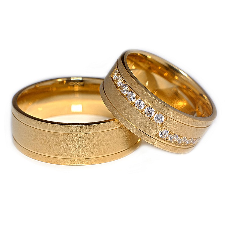 Wedding rings v103 in Gold or Platinum with Diamonds