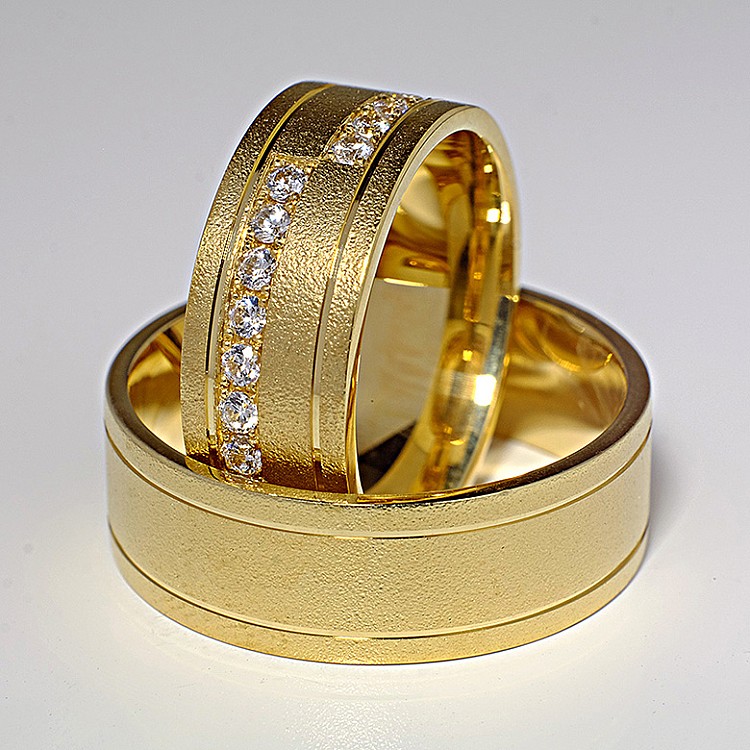 Wedding rings v103 in Gold or Platinum with Diamonds