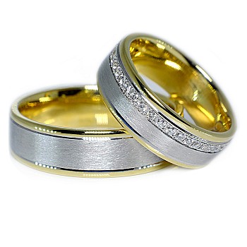 Wedding rings v109 in Gold with Diamonds