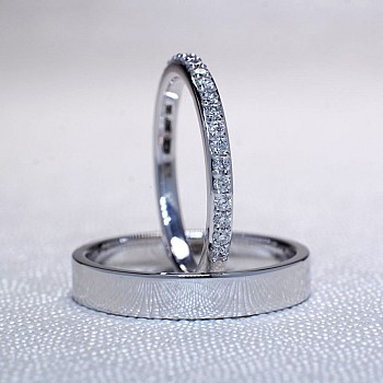 Platinum Wedding Rings with Diamonds vp110