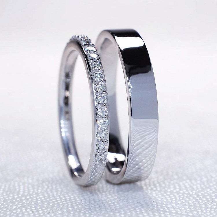 Platinum Wedding Rings with Diamonds vp110