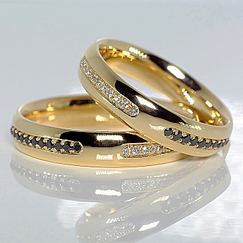 Wedding rings v112 in Gold with Diamonds