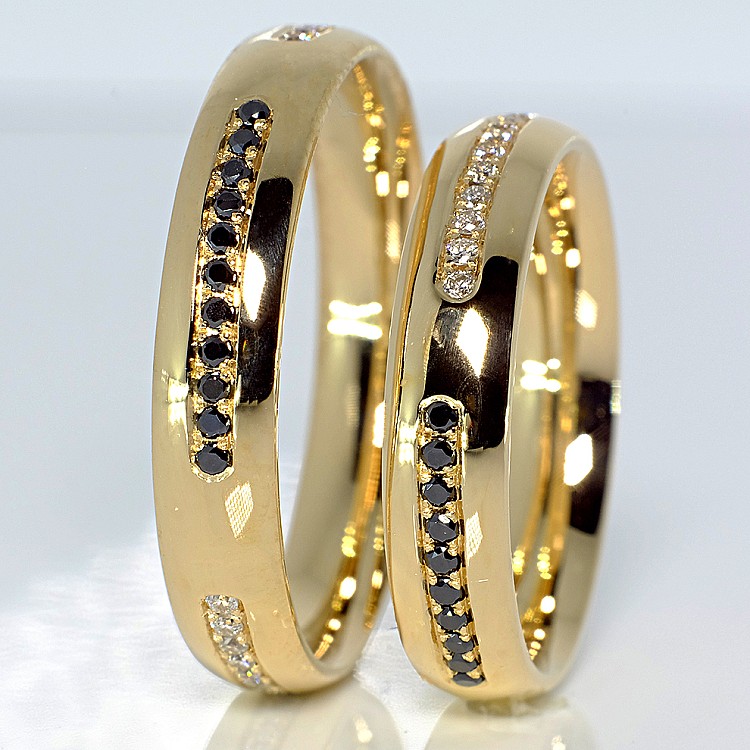 Wedding rings v112 in Gold with Diamonds