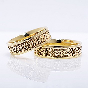 Wedding rings v114 in Gold with Romanian Motifs