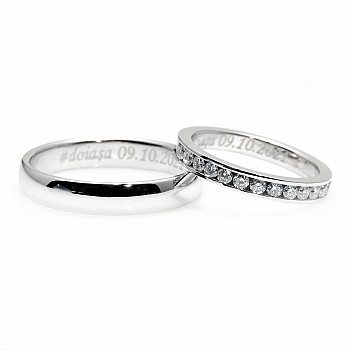 Wedding rings v115.1 in Gold or Platinum with Diamonds