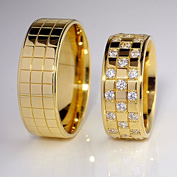 Wedding rings v116 in Gold with Diamonds