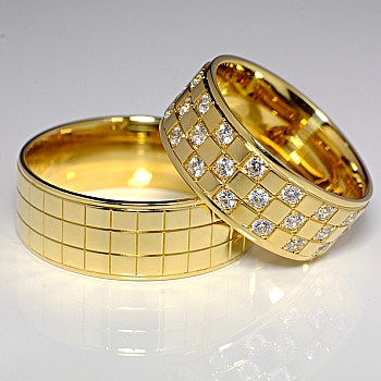 Wedding rings v116 in Gold with Diamonds