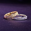 Wedding rings v1173 in Gold or Platinum with Diamonds