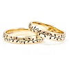 Wedding rings v1189 in Gold or Platinum with Laser Pattern Inspired by Nature