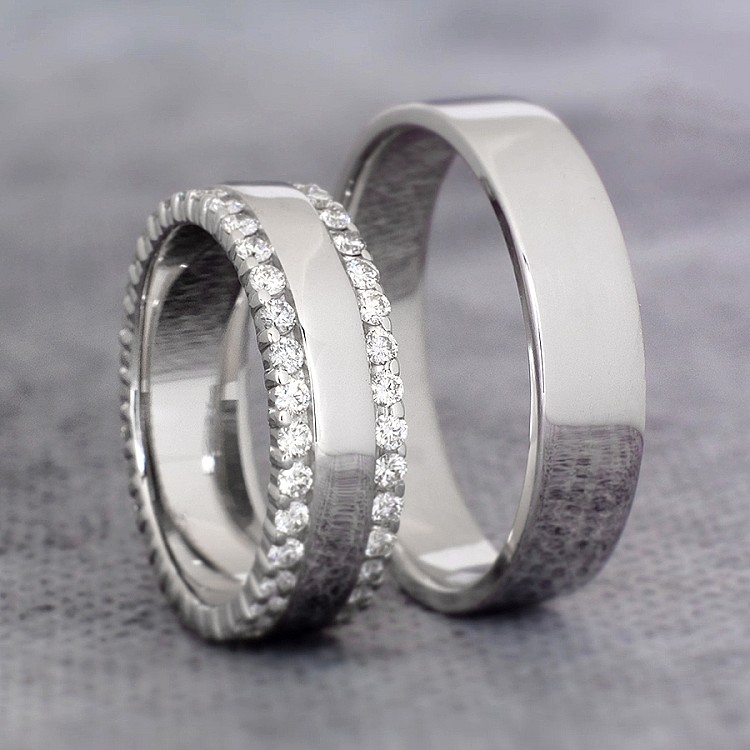 Platinum and Diamond Wedding Rings vp1241