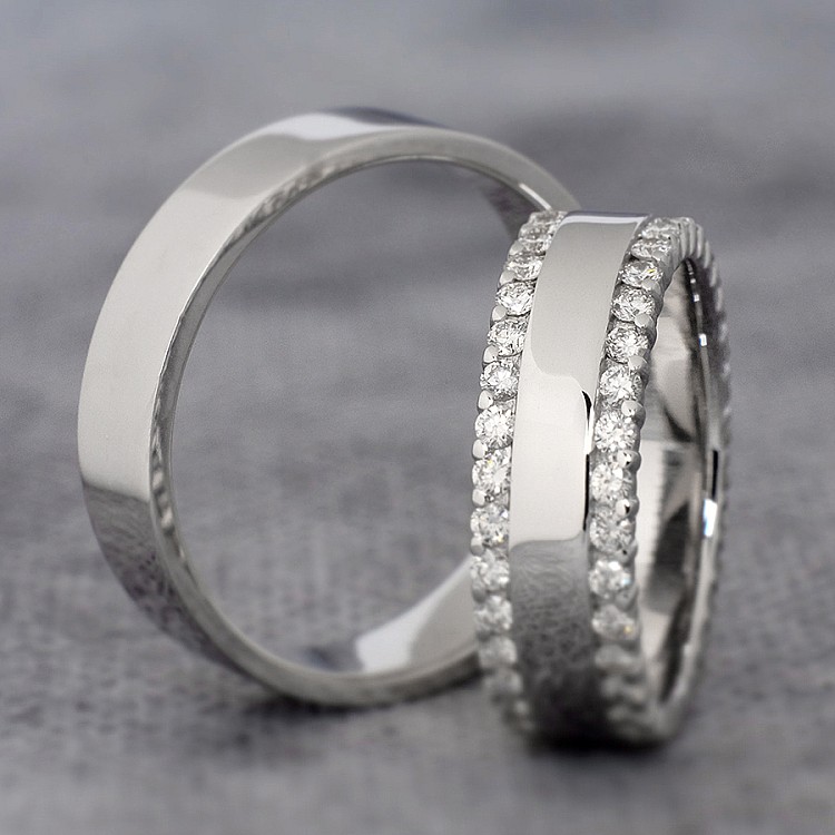 Platinum and Diamond Wedding Rings vp1241