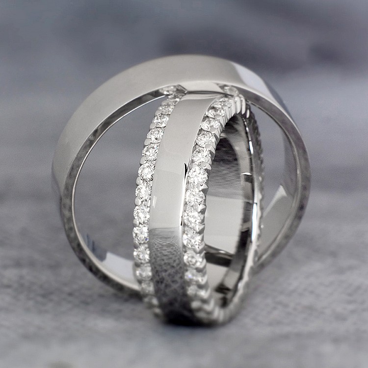 Platinum and Diamond Wedding Rings vp1241