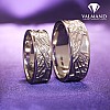 Wedding rings v1253 in Gold or Platinum with Pattern Inspired by Nature