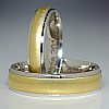 Wedding rings v128 in White and Yellow Gold