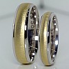 Wedding rings v128 in White and Yellow Gold